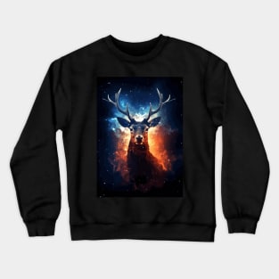 Deer and Cosmos Crewneck Sweatshirt